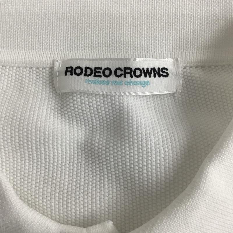 ロデオクラウンズ Rodeo Crowns ポロシャツ 半袖 426FSH70-037B ニットポロシャツ 半袖カットソー ニットカットソー FREE 無地 白 / ホワイト /  レディース USED 古着 中古 10097195