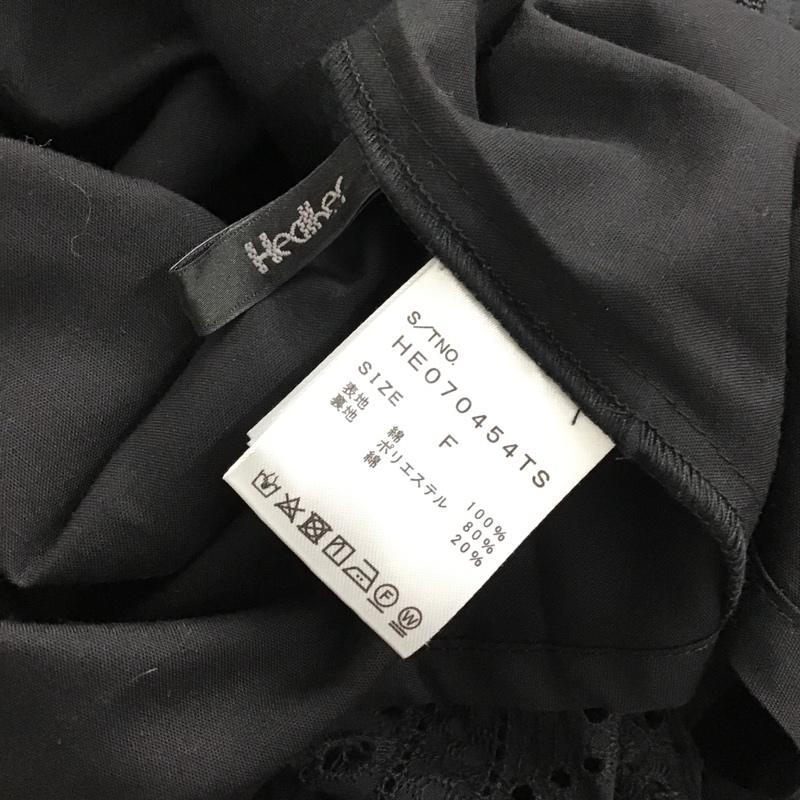 ヘザー Heather ワンピース ロングスカート HE070454TS カットワークアソートキャミワンピース FREE レース柄 黒 / ブラック /  レディース USED 古着 中古 10097200