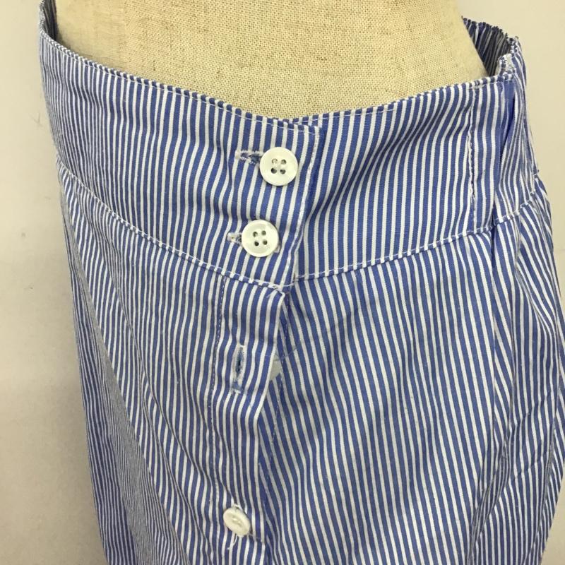 ザラウーマン ZARA WOMAN スカート ロングスカート マーメイド フレア M ストライプ 白 / ホワイト / X 水色 / ライトブルー /  レディース USED 古着 中古 10097212
