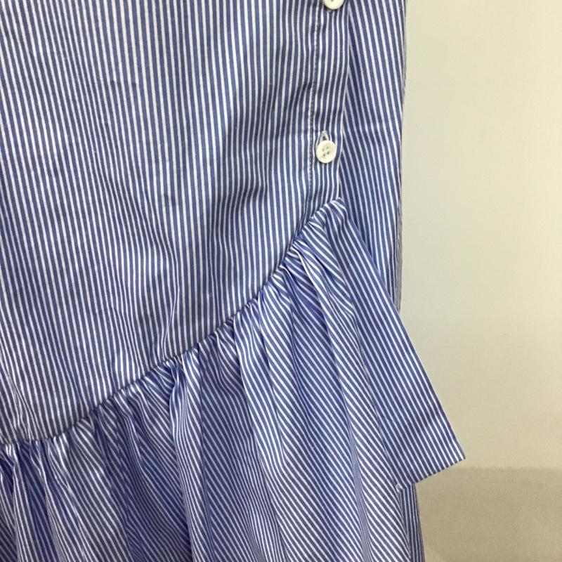 ザラウーマン ZARA WOMAN スカート ロングスカート マーメイド フレア M ストライプ 白 / ホワイト / X 水色 / ライトブルー /  レディース USED 古着 中古 10097212