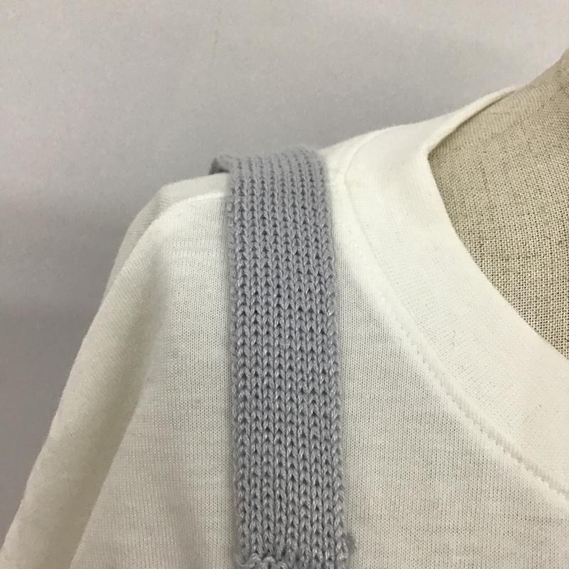 レイカズン Ray Cassin カットソー 半袖 513-852280 透かし柄ビスチェ ゆるＴシャツセット タグ付き FREE 無地 白 / ホワイト / X 灰 / グレー /  レディース USED 古着 中古 10097219