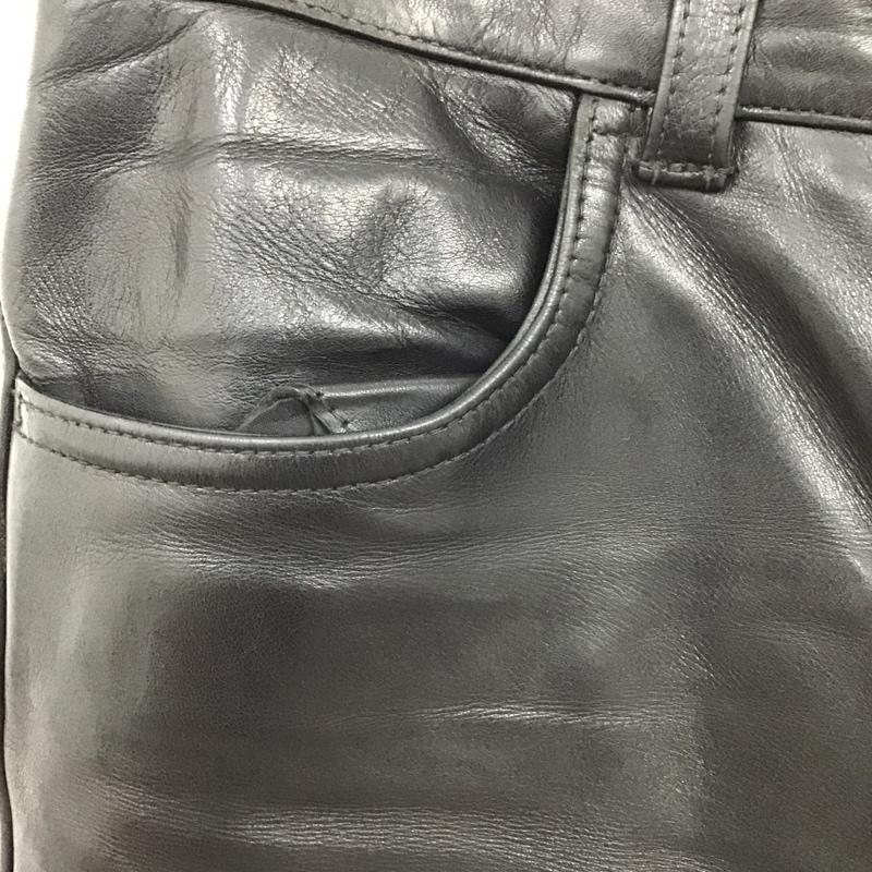 古着 USED ボトムス ボトムス レザーパンツ カジュアルパンツ ストレートパンツ 30インチ 無地 黒 / ブラック /  メンズ USED 古着 中古 10097285