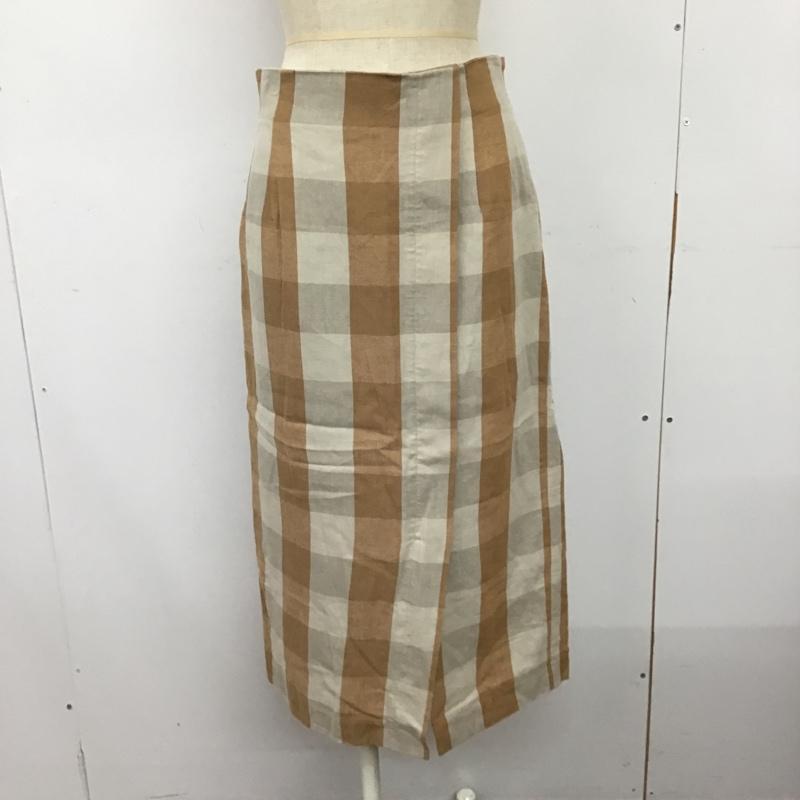 ロペピクニック ROPE' PICNIC スカート ロングスカート GDC-10300-A リネン混ビッグチェックアイラインスカート 40 チェック ベージュ / ベージュ / X キャメル / キャメル /  レディース USED 古着 中古 10097291