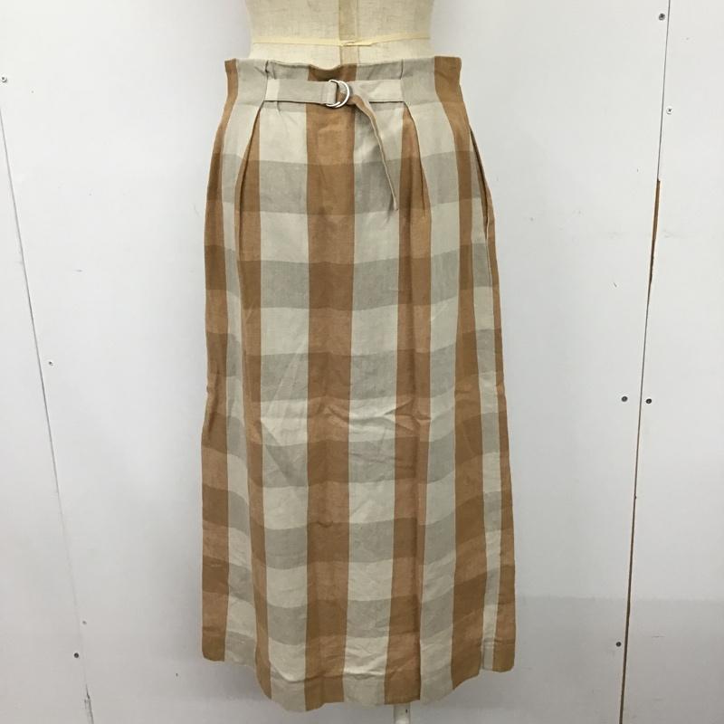 ロペピクニック ROPE' PICNIC スカート ロングスカート GDC-10300-A リネン混ビッグチェックアイラインスカート 40 チェック ベージュ / ベージュ / X キャメル / キャメル /  レディース USED 古着 中古 10097291