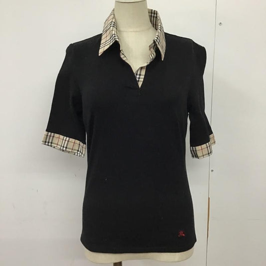 バーバリーロンドン Burberry London カットソー 半袖 FA076-015-09 スキッパーシャツ 1 ワンポイント 黒 / ブラック / X ベージュ / ベージュ / X 赤 / レッド / X 青 / ブルー /  レディース USED 古着 中古 10097309