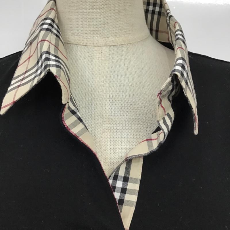 バーバリーロンドン Burberry London カットソー 半袖 FA076-015-09 スキッパーシャツ 1 ワンポイント 黒 / ブラック / X ベージュ / ベージュ / X 赤 / レッド / X 青 / ブルー /  レディース USED 古着 中古 10097309