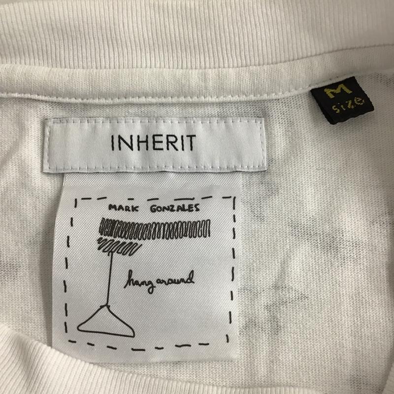 インヘリット INHERIT Tシャツ 半袖 半袖カットソー プリントTシャツ クルーネックカットソー M 総柄 白 / ホワイト /  メンズ USED 古着 中古 10097341