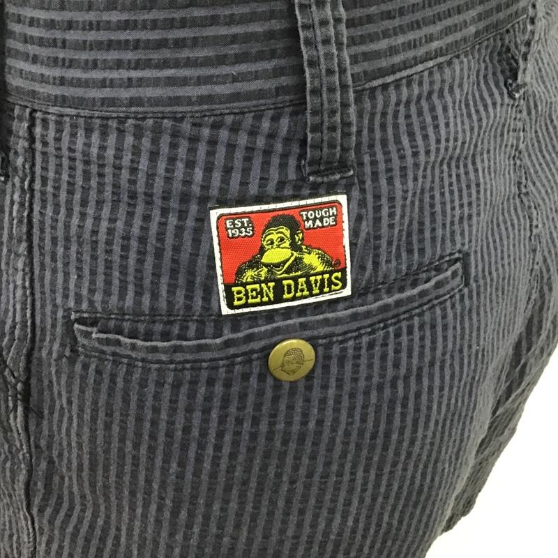 ベンデイビス BEN DAVIS パンツ ショートパンツ ハーフパンツ ショートパンツ カジュアルパンツ ストライプパンツ 30インチ ストライプ 紺 / ネイビー /  メンズ USED 古着 中古 10097389