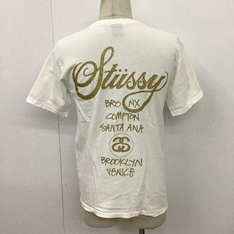 ステューシー STUSSY Tシャツ 半袖 S ロゴ、文字 白 / ホワイト /  メンズ USED 古着 中古 10097394