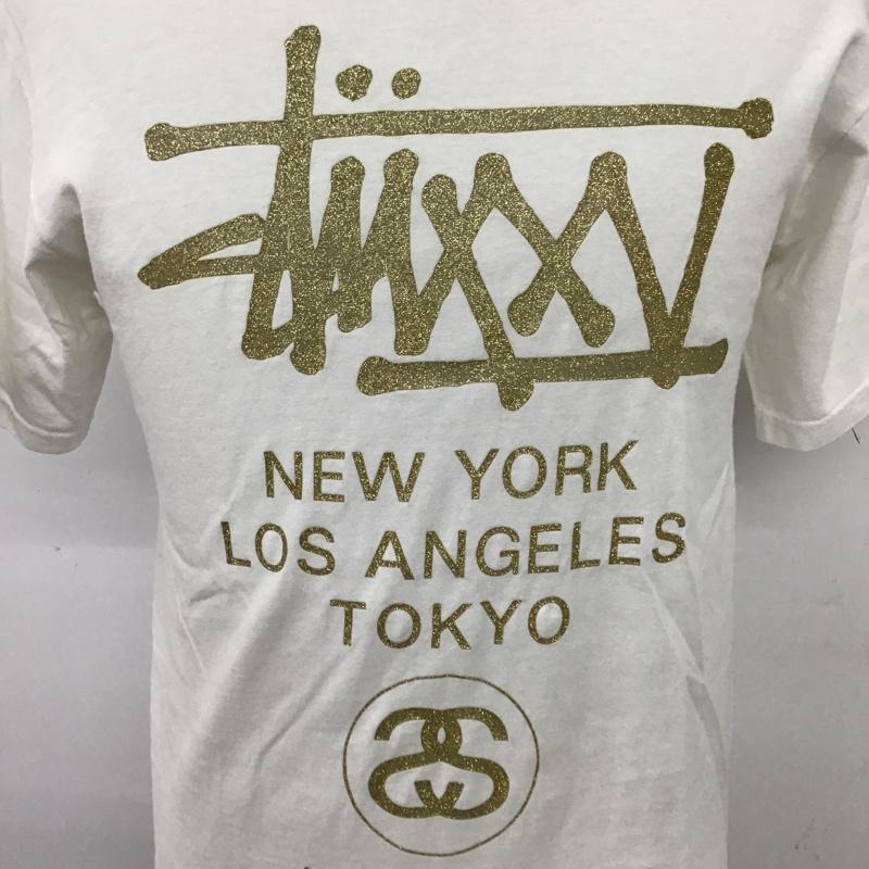 ステューシー STUSSY Tシャツ 半袖 S ロゴ、文字 白 / ホワイト /  メンズ USED 古着 中古 10097394