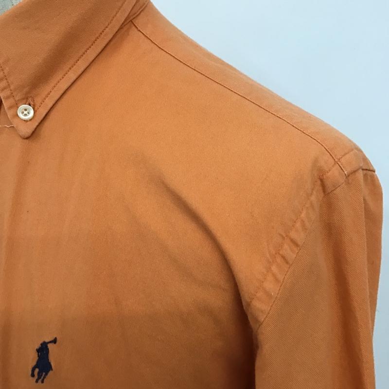 ラルフローレン RALPHLAUREN シャツ、ブラウス 長袖 長袖シャツ カジュアルシャツ ボタンダウンシャツ 2 ロゴ、文字 橙 / オレンジ /  メンズ USED 古着 中古 10097399