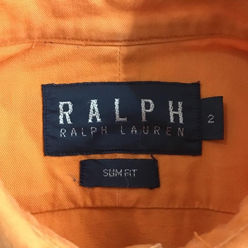 ラルフローレン RALPHLAUREN シャツ、ブラウス 長袖 長袖シャツ カジュアルシャツ ボタンダウンシャツ 2 ロゴ、文字 橙 / オレンジ /  メンズ USED 古着 中古 10097399