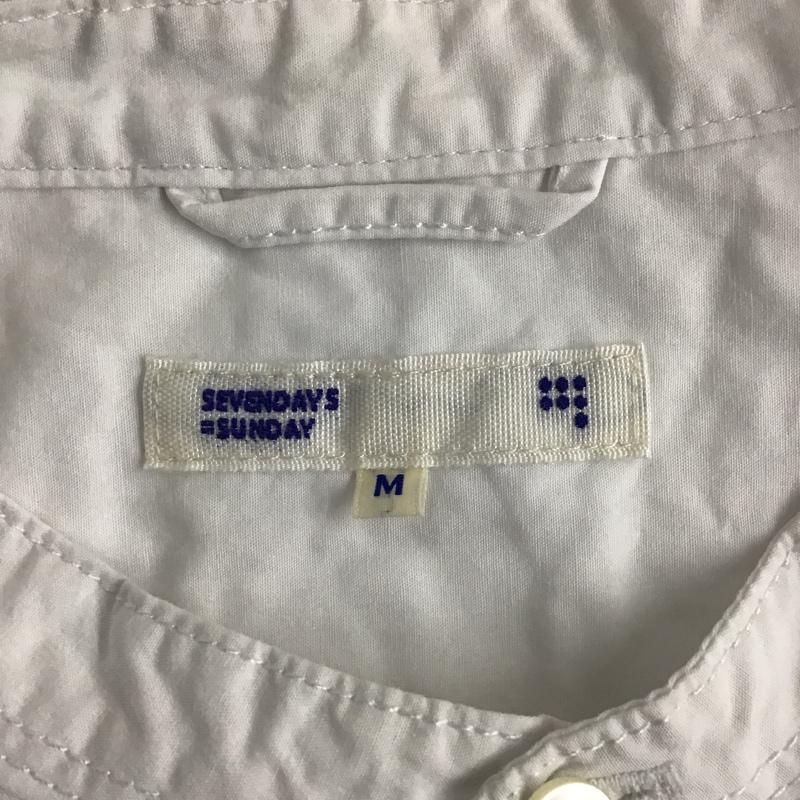 セブンデイズサンデイ SEVENDAYS=SUNDAY シャツ、ブラウス 長袖 3A01M0A1100 バンドカラーシャツ ノーカラーシャツ カジュアルシャツ M 無地 白 / ホワイト /  メンズ USED 古着 中古 10097491