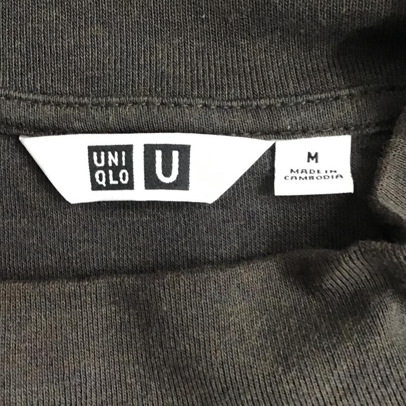 ユニクロ UNIQLO カットソー 長袖 341-442460 モックネックプルオーバー 長袖カットソー タートルネック 無地 M 無地 黒 / ブラック /  メンズ USED 古着 中古 10097493