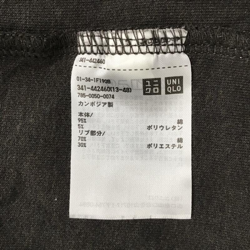 ユニクロ UNIQLO カットソー 長袖 341-442460 モックネックプルオーバー 長袖カットソー タートルネック 無地 M 無地 黒 / ブラック /  メンズ USED 古着 中古 10097493