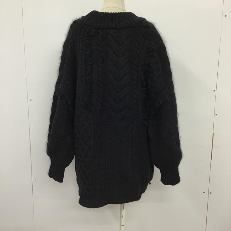 スナイデル SNIDEL ワンピース ひざ丈スカート SWNO185043 ケーブルブロッキングニットワンピ セーター タートルネック 長袖ニットワンピース 34 無地 黒 / ブラック /  レディース USED 古着 中古 10097532