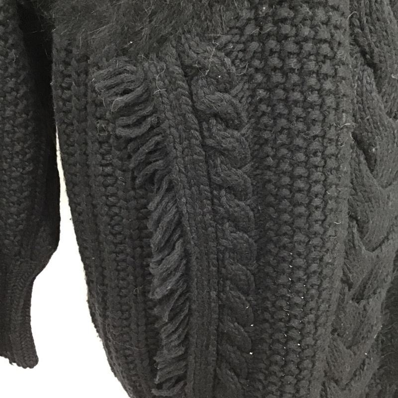 スナイデル SNIDEL ワンピース ひざ丈スカート SWNO185043 ケーブルブロッキングニットワンピ セーター タートルネック 長袖ニットワンピース 34 無地 黒 / ブラック /  レディース USED 古着 中古 10097532