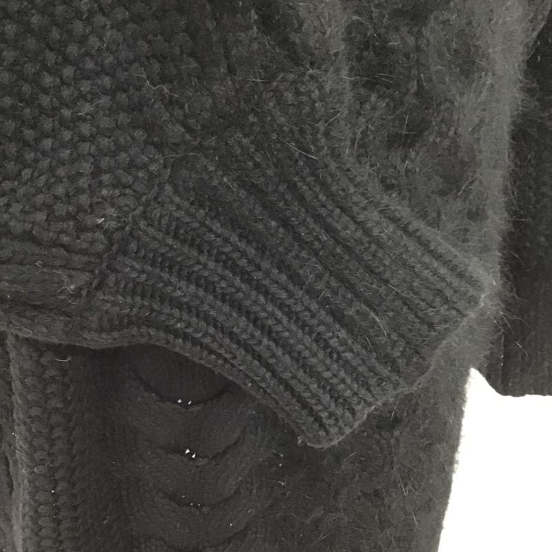 スナイデル SNIDEL ワンピース ひざ丈スカート SWNO185043 ケーブルブロッキングニットワンピ セーター タートルネック 長袖ニットワンピース 34 無地 黒 / ブラック /  レディース USED 古着 中古 10097532
