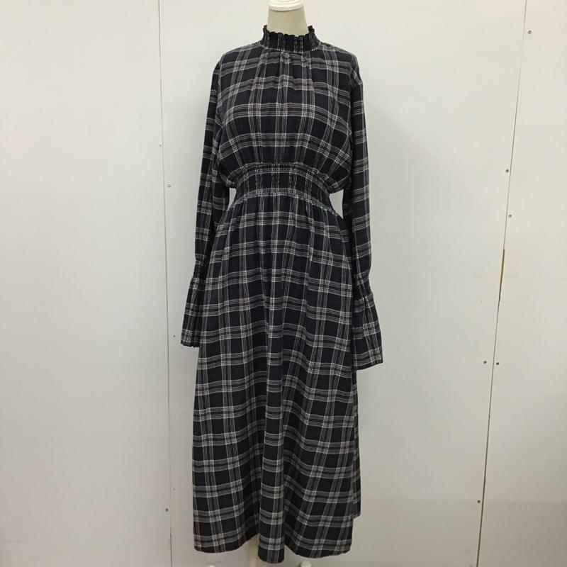 マウジー MOUSSY ワンピース ロングスカート 010BAH30-7140 FLARESLEEVE CHECKDRESS 1 チェック 紺 / ネイビー / X 白 / ホワイト / X 赤 / レッド /  レディース USED 古着 中古 10097538