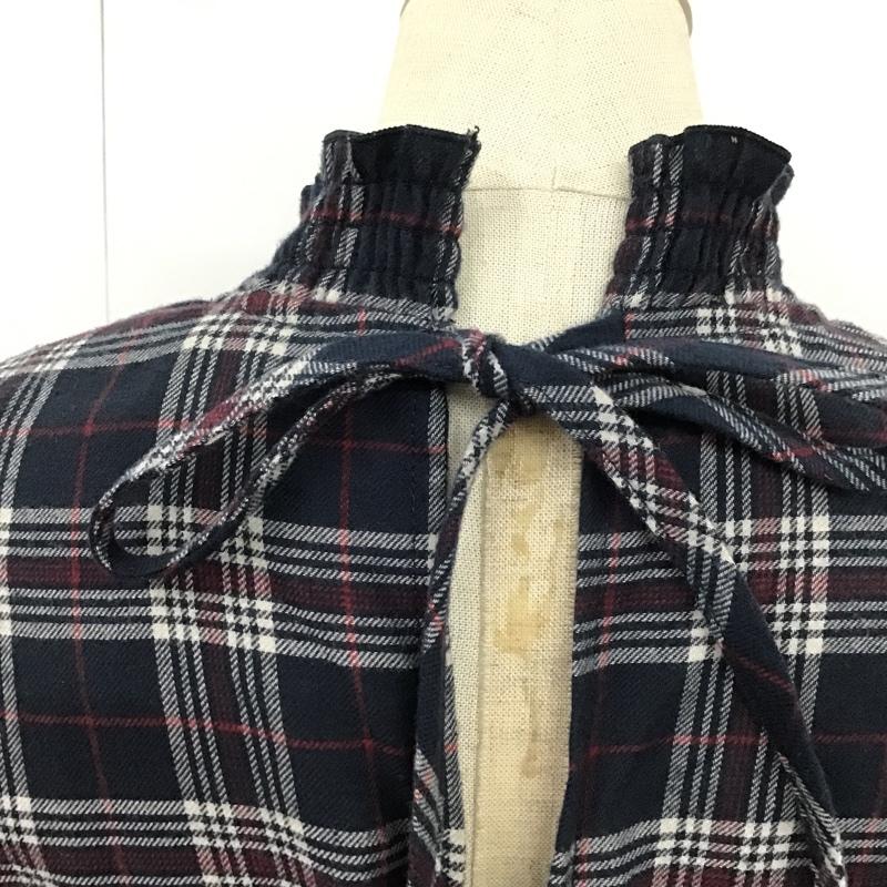 マウジー MOUSSY ワンピース ロングスカート 010BAH30-7140 FLARESLEEVE CHECKDRESS 1 チェック 紺 / ネイビー / X 白 / ホワイト / X 赤 / レッド /  レディース USED 古着 中古 10097538