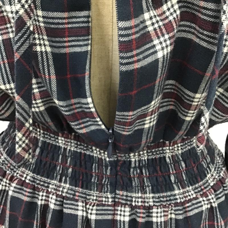 マウジー MOUSSY ワンピース ロングスカート 010BAH30-7140 FLARESLEEVE CHECKDRESS 1 チェック 紺 / ネイビー / X 白 / ホワイト / X 赤 / レッド /  レディース USED 古着 中古 10097538