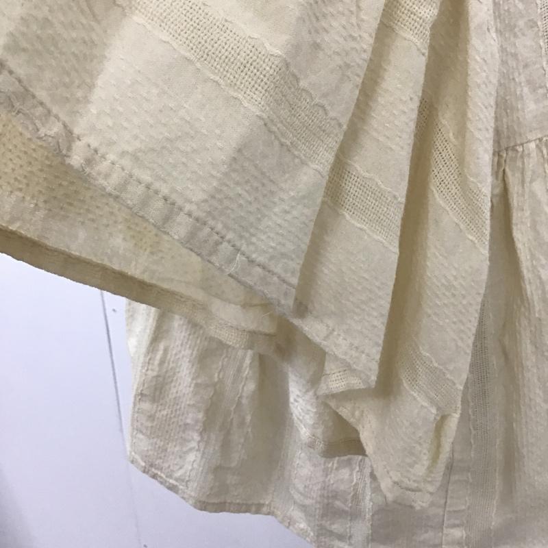 サマンサモスモス Samansa Mos2 カットソー 半袖 1710390 ドビーギャザー前後着ブラウス 前後着 FREE ストライプ アイボリー / アイボリー /  レディース USED 古着 中古 10097554