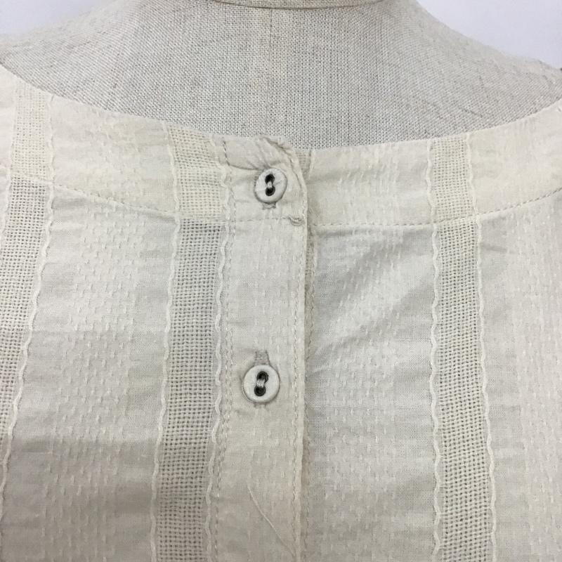 サマンサモスモス Samansa Mos2 カットソー 半袖 1710390 ドビーギャザー前後着ブラウス 前後着 FREE ストライプ アイボリー / アイボリー /  レディース USED 古着 中古 10097554