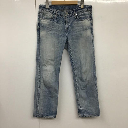 アッパーハイツ upperhights パンツ デニム、ジーンズ 187107 コットン ボーイフレンド クロップド デニムパンツ ダメージ加工 青 / ブルー /  レディース USED 古着 中古 10097559