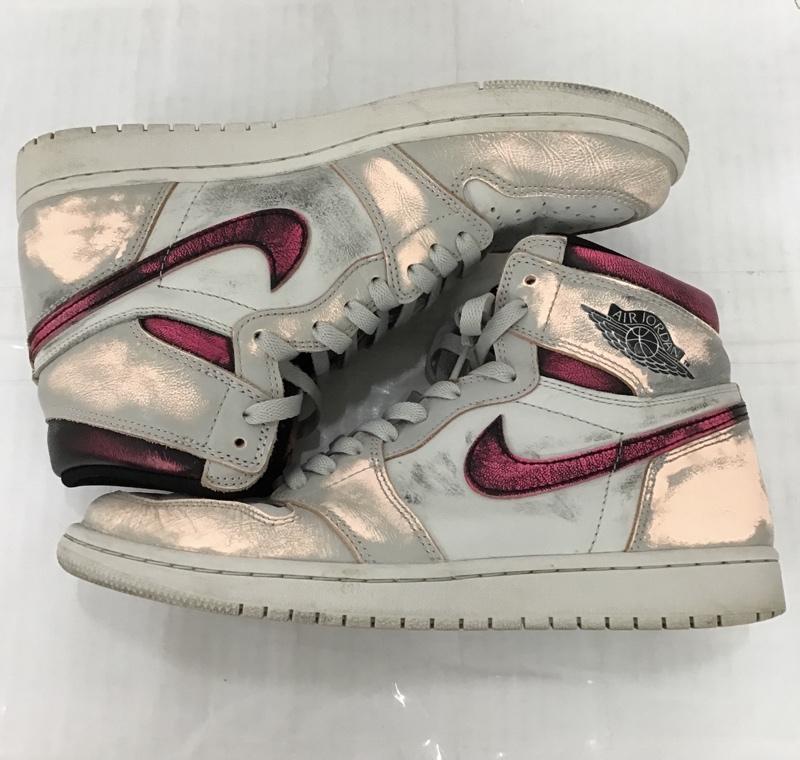 ナイキ NIKE スニーカー スニーカー CD6578-006 AIR JORDAN 1 RETRO HIGH OG DEFIANT 28cm 28.0cm ロゴ、文字 灰 / グレー / X 黒 / ブラック / X 桃 / ピンク /  メンズ USED 古着 中古 10097575