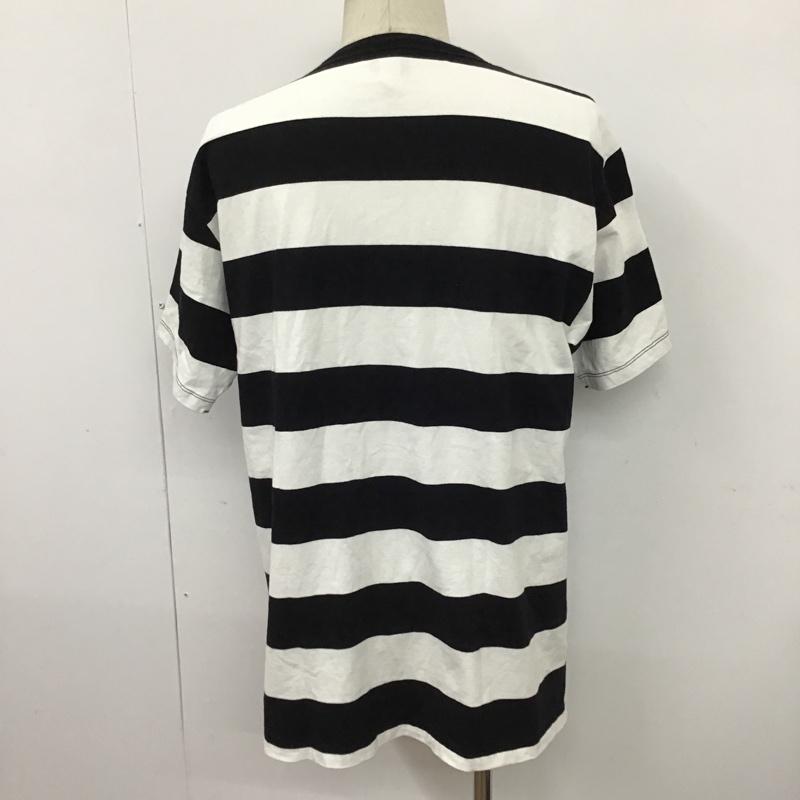 ショット schott Tシャツ 半袖 3193067 ボーダー XL ロゴ、文字 白 / ホワイト / X 黒 / ブラック /  メンズ USED 古着 中古 10097590