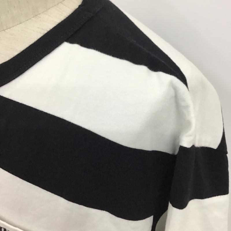 ショット schott Tシャツ 半袖 3193067 ボーダー XL ロゴ、文字 白 / ホワイト / X 黒 / ブラック /  メンズ USED 古着 中古 10097590