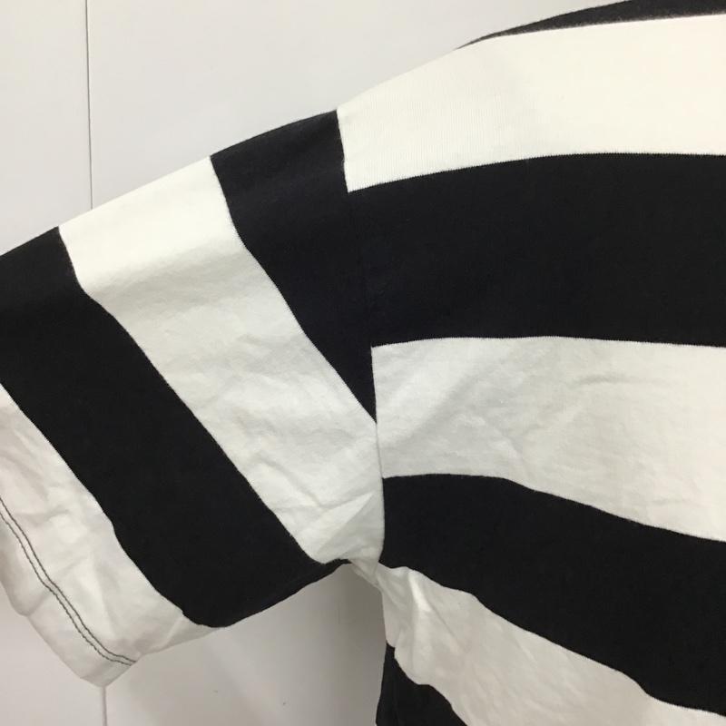 ショット schott Tシャツ 半袖 3193067 ボーダー XL ロゴ、文字 白 / ホワイト / X 黒 / ブラック /  メンズ USED 古着 中古 10097590