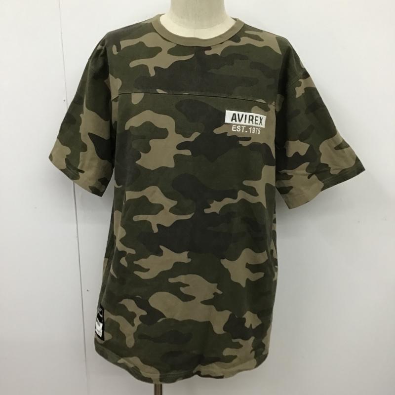 アヴィレックス AVIREX Tシャツ 半袖 6103393 ビッグロゴ XL カモフラージュ柄・迷彩 黒 / ブラック / X カーキ / カーキ / X ベージュ / ベージュ /  メンズ USED 古着 中古 10097592