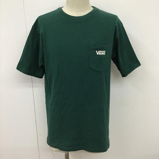 バンズ VANS Tシャツ 半袖 120K1010300 胸ポケット バックプリント M ロゴ、文字 緑 / グリーン /  メンズ USED 古着 中古 10097623