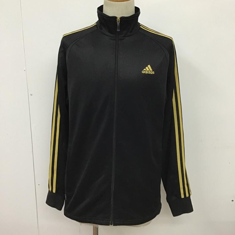 アディダス adidas ジャケット、上着 ジャケット、ブレザー E06714 ウォームアップジャケット ジャージ ロゴ、文字 黒 / ブラック / X 金 / ゴールド /  メンズ USED 古着 中古 10097655