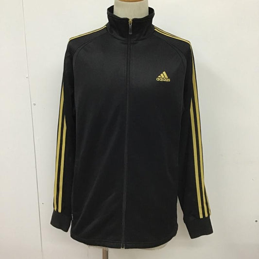 アディダス adidas ジャケット、上着 ジャケット、ブレザー E06714 ウォームアップジャケット ジャージ ロゴ、文字 黒 / ブラック / X 金 / ゴールド /  メンズ USED 古着 中古 10097655