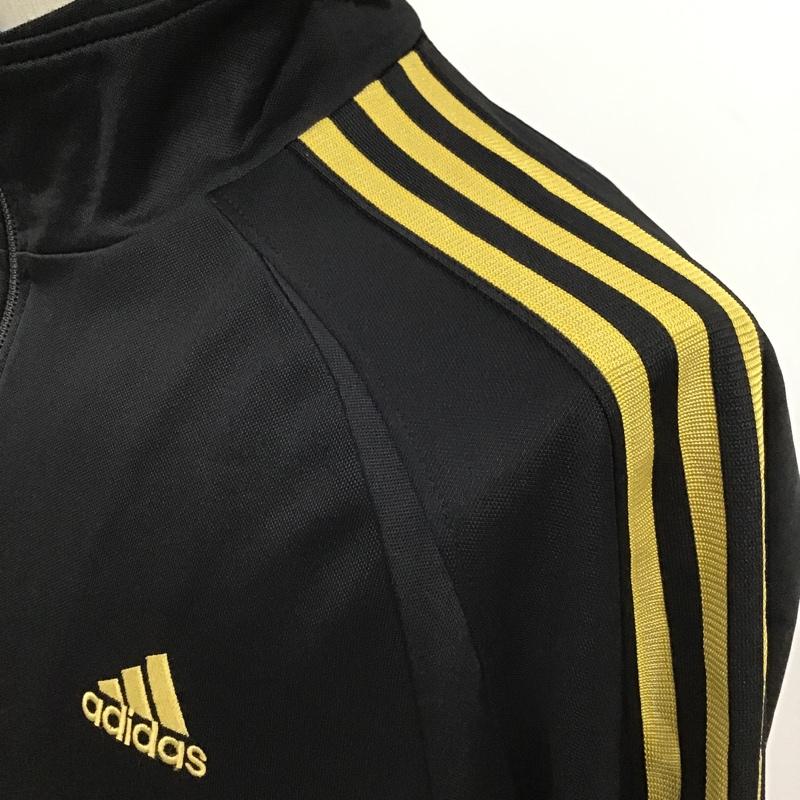 アディダス adidas ジャケット、上着 ジャケット、ブレザー E06714 ウォームアップジャケット ジャージ ロゴ、文字 黒 / ブラック / X 金 / ゴールド /  メンズ USED 古着 中古 10097655