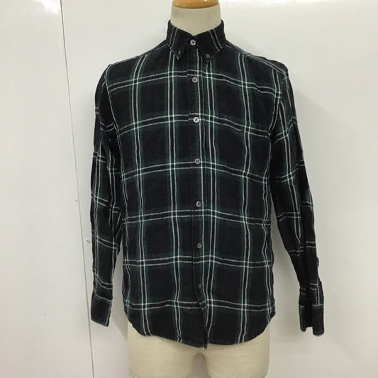ビーミング バイ ビームス B:MING by BEAMS シャツ、ブラウス 長袖 92-11-0270-277 ベルギーリネン ボタンダウン S チェック 黒 / ブラック / X 白 / ホワイト / X 緑 / グリーン / X 青 / ブルー /  メンズ USED 古着 中古 10097661