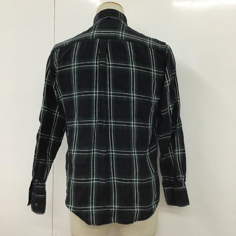 ビーミング バイ ビームス B:MING by BEAMS シャツ、ブラウス 長袖 92-11-0270-277 ベルギーリネン ボタンダウン S チェック 黒 / ブラック / X 白 / ホワイト / X 緑 / グリーン / X 青 / ブルー /  メンズ USED 古着 中古 10097661
