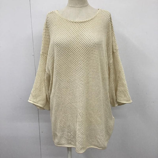 レプシィム LEPSIM カットソー 七分袖 LPO62205CF メッシュ 2WAY 5分袖 プルオーバー FREE 無地 オフホワイト / オフホワイト /  レディース USED 古着 中古 10097669