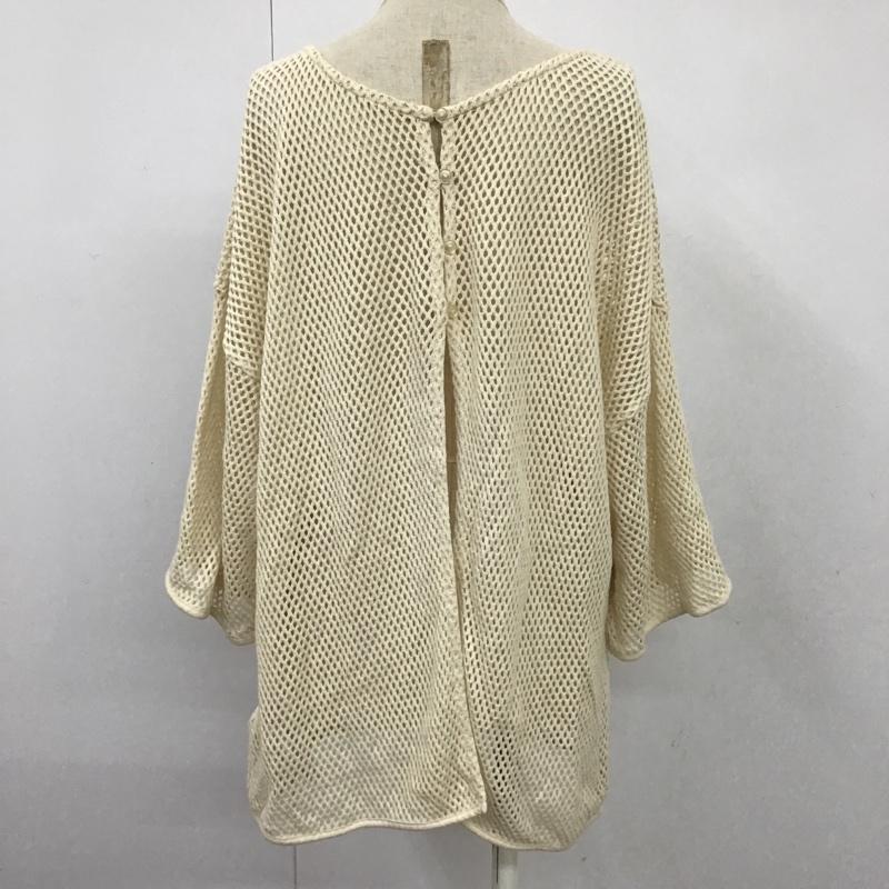 レプシィム LEPSIM カットソー 七分袖 LPO62205CF メッシュ 2WAY 5分袖 プルオーバー FREE 無地 オフホワイト / オフホワイト /  レディース USED 古着 中古 10097669