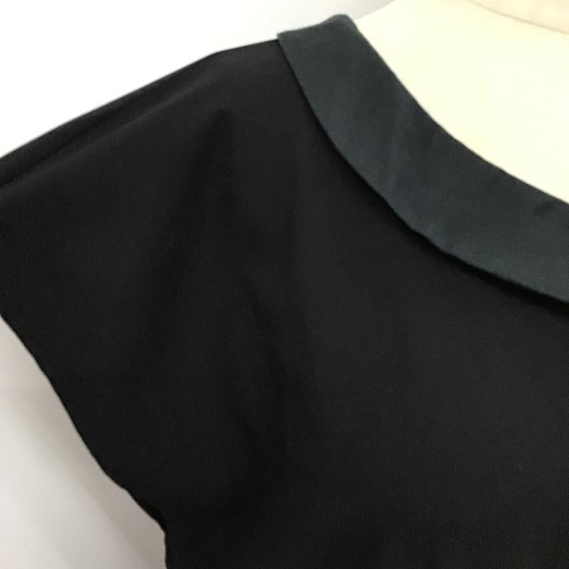 エヘカソポ ehka sopo ワンピース ひざ丈スカート 1101154 襟付き 半袖 ビーズ M  黒 / ブラック /  レディース USED 古着 中古 10097671