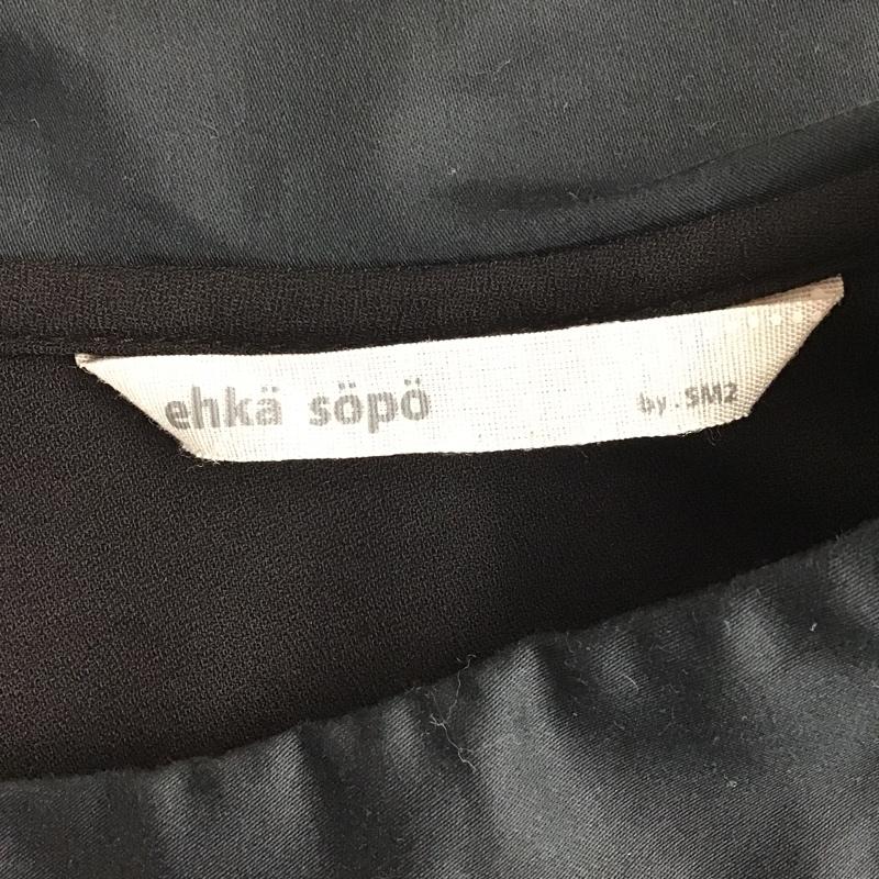 エヘカソポ ehka sopo ワンピース ひざ丈スカート 1101154 襟付き 半袖 ビーズ M  黒 / ブラック /  レディース USED 古着 中古 10097671