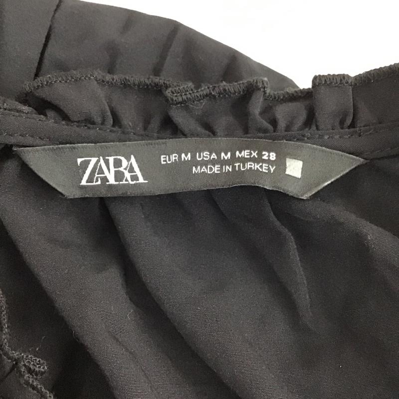 ザラ ZARA ワンピース ロングスカート 9878 063 800 プリーツ シャーリング M 無地 黒 / ブラック /  レディース USED 古着 中古 10097676