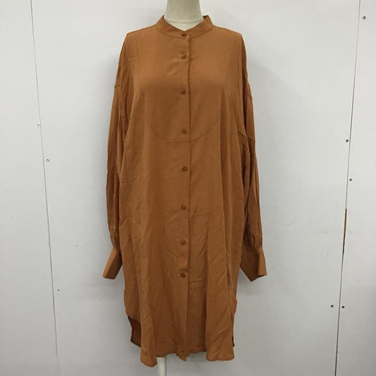 ローリーズファーム LOWRYS FARM シャツ、ブラウス 長袖 LF621017AD バンドカラー ロングシャツ FREE 無地 橙 / オレンジ /  レディース USED 古着 中古 10097677
