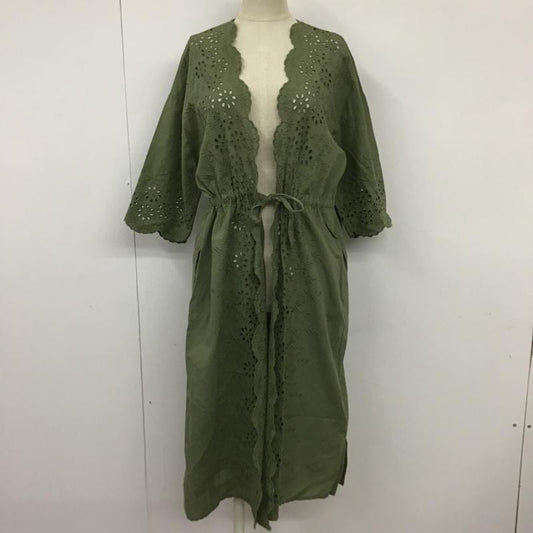 サマンサモスモス Samansa Mos2 ワンピース ひざ丈スカート 1104116 スカラップ刺繍羽織ワンピース FREE 刺繍 カーキ / カーキ /  レディース USED 古着 中古 10097684