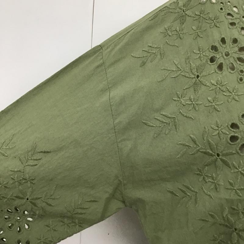 サマンサモスモス Samansa Mos2 ワンピース ひざ丈スカート 1104116 スカラップ刺繍羽織ワンピース FREE 刺繍 カーキ / カーキ /  レディース USED 古着 中古 10097684