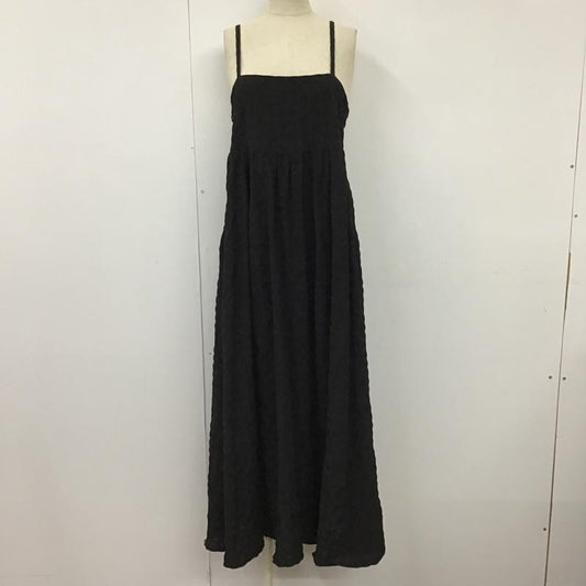 ビス ViS ワンピース ロングスカート BVE-13050-A ふくれチェックキャミワンピース FREE 無地 黒 / ブラック /  レディース USED 古着 中古 10097688