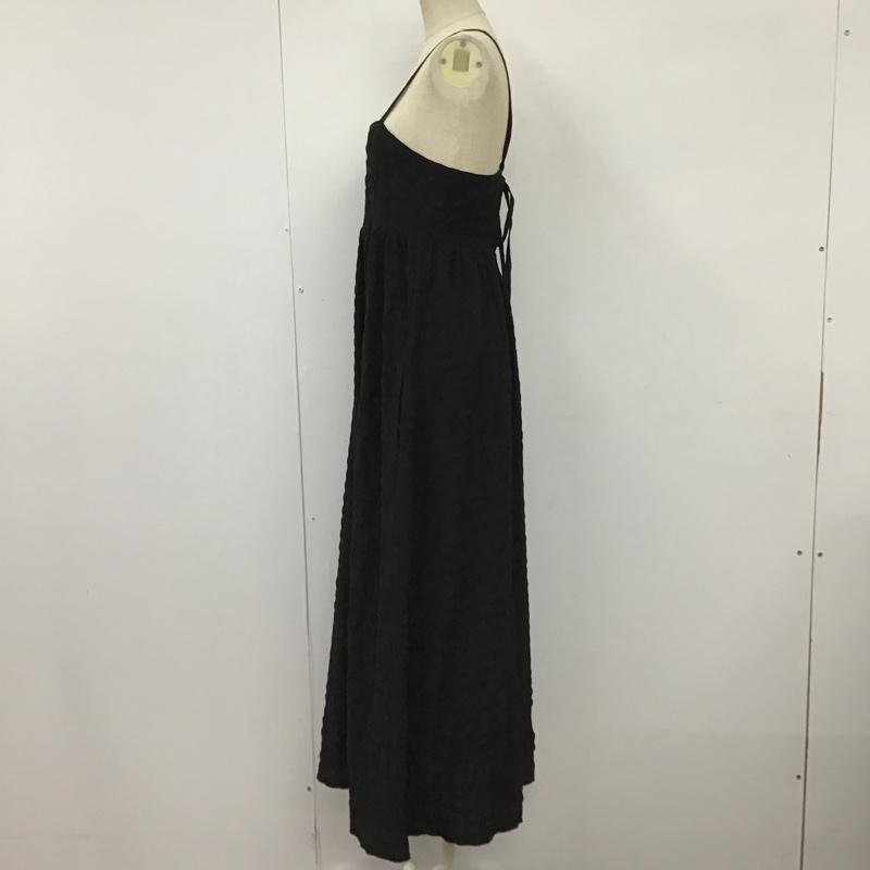 ビス ViS ワンピース ロングスカート BVE-13050-A ふくれチェックキャミワンピース FREE 無地 黒 / ブラック /  レディース USED 古着 中古 10097688