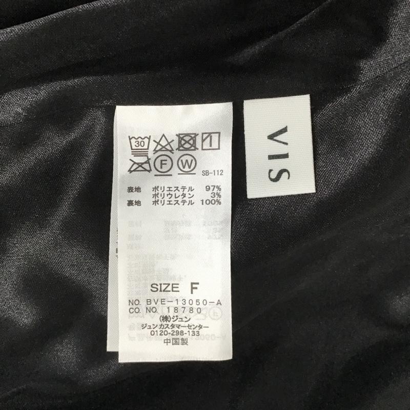 ビス ViS ワンピース ロングスカート BVE-13050-A ふくれチェックキャミワンピース FREE 無地 黒 / ブラック /  レディース USED 古着 中古 10097688